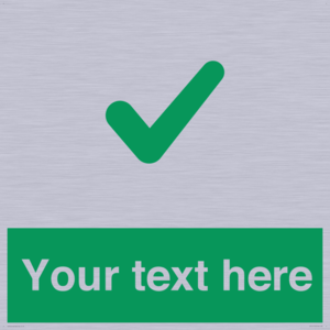 Custom green background, green tick sign